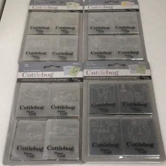 Cuttlebug Other - 4 Sets Cuttlebug Embossing Folders Cat Dog Girl